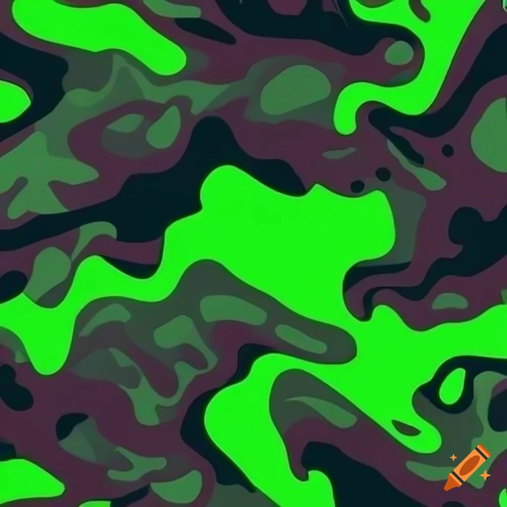 vibrant green and black paintball camo pattern
