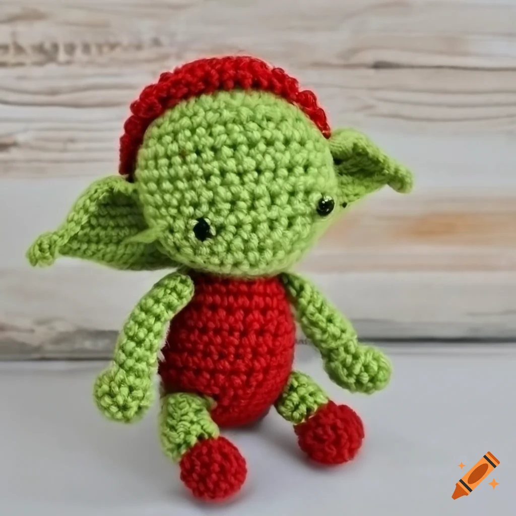 crochet amigurumi goblin toy