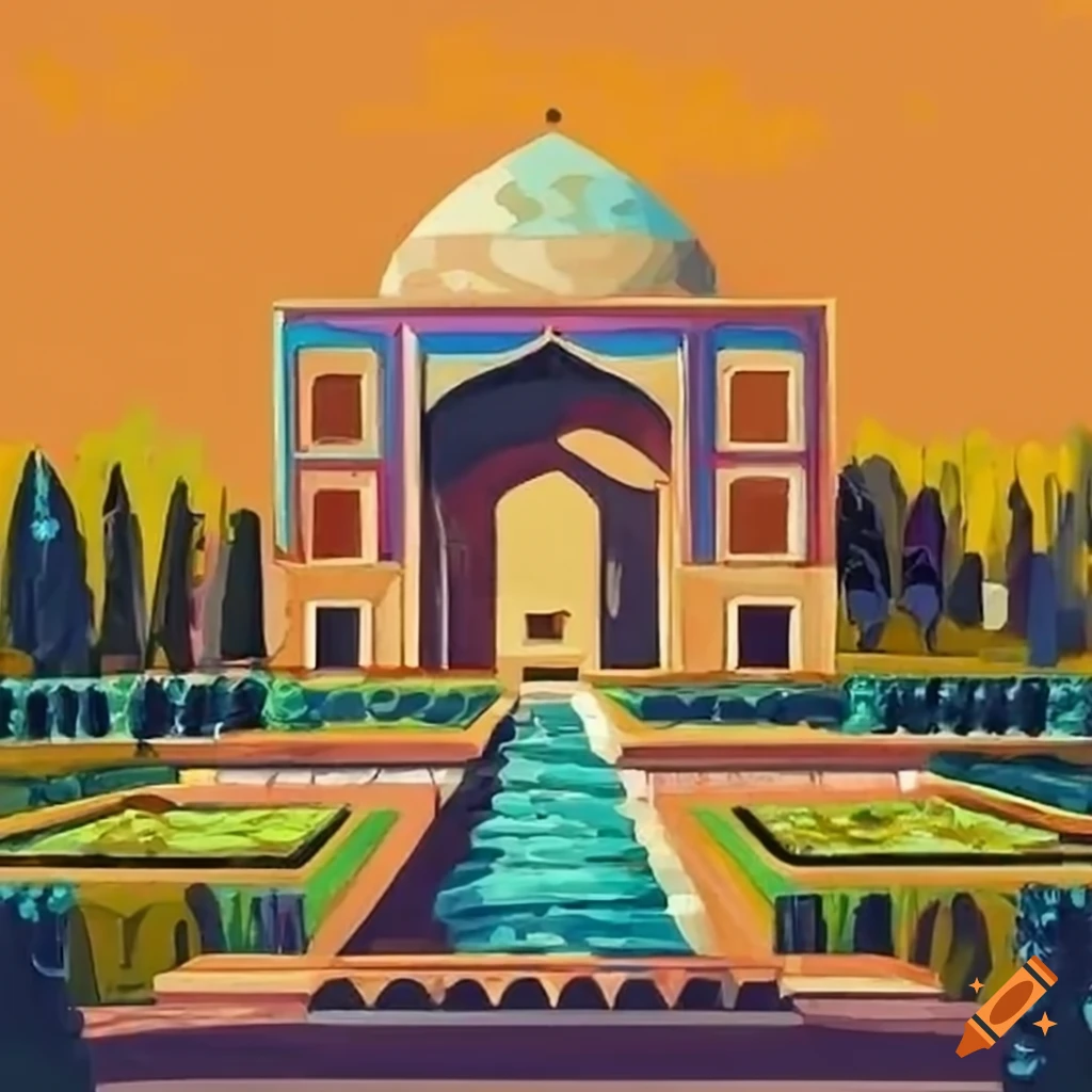architecture plan of a beautiful persian garden