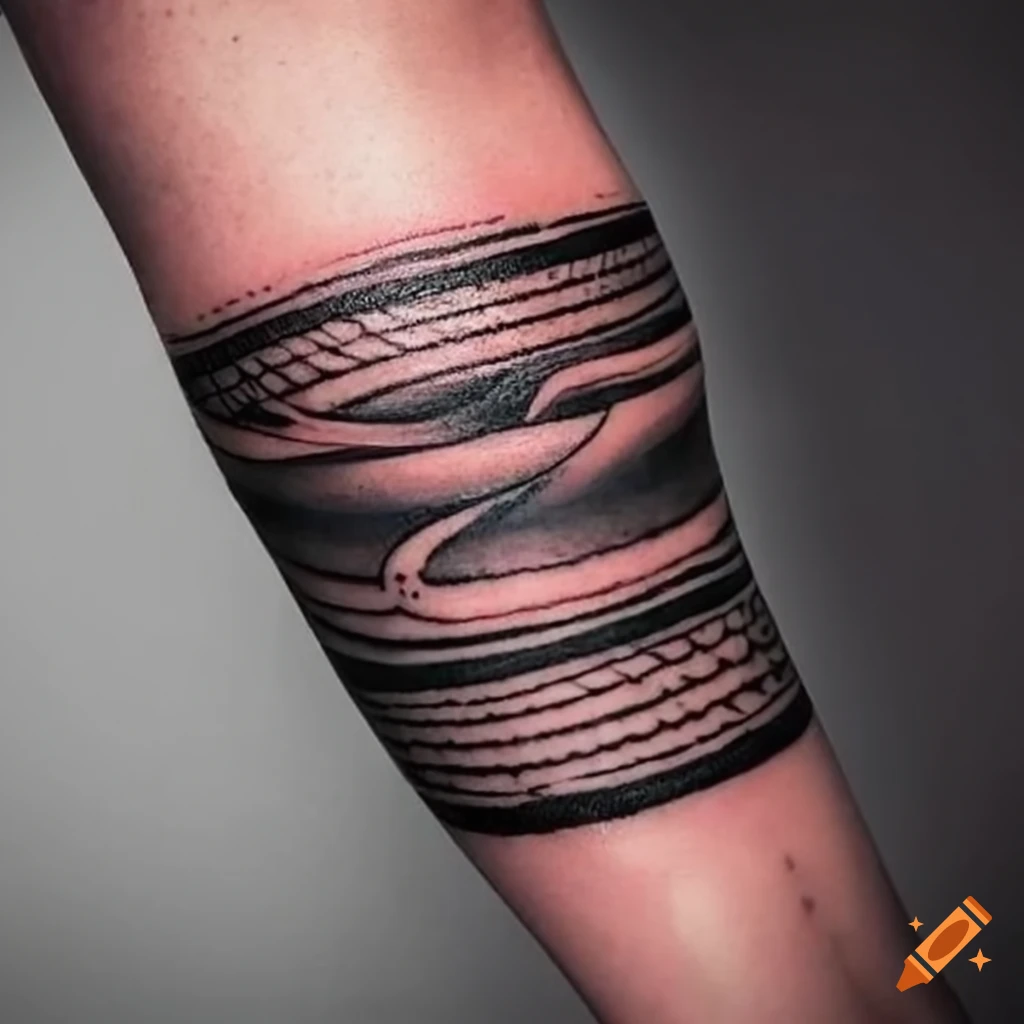 Abstract minimal line arm band tattoo by Kat at Obsidian Tattoo, Portland  Oregon : r/tattoos