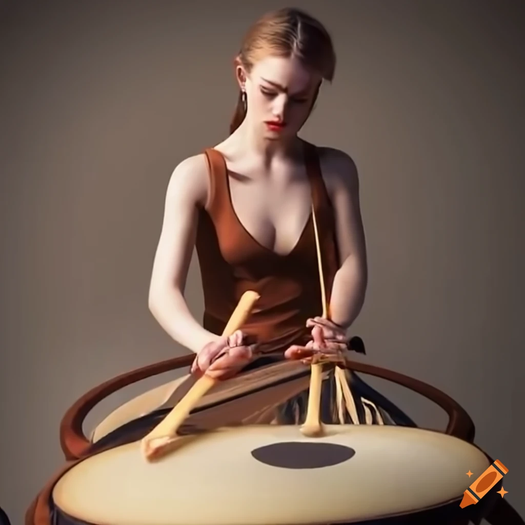 women playing frame drums in a circle