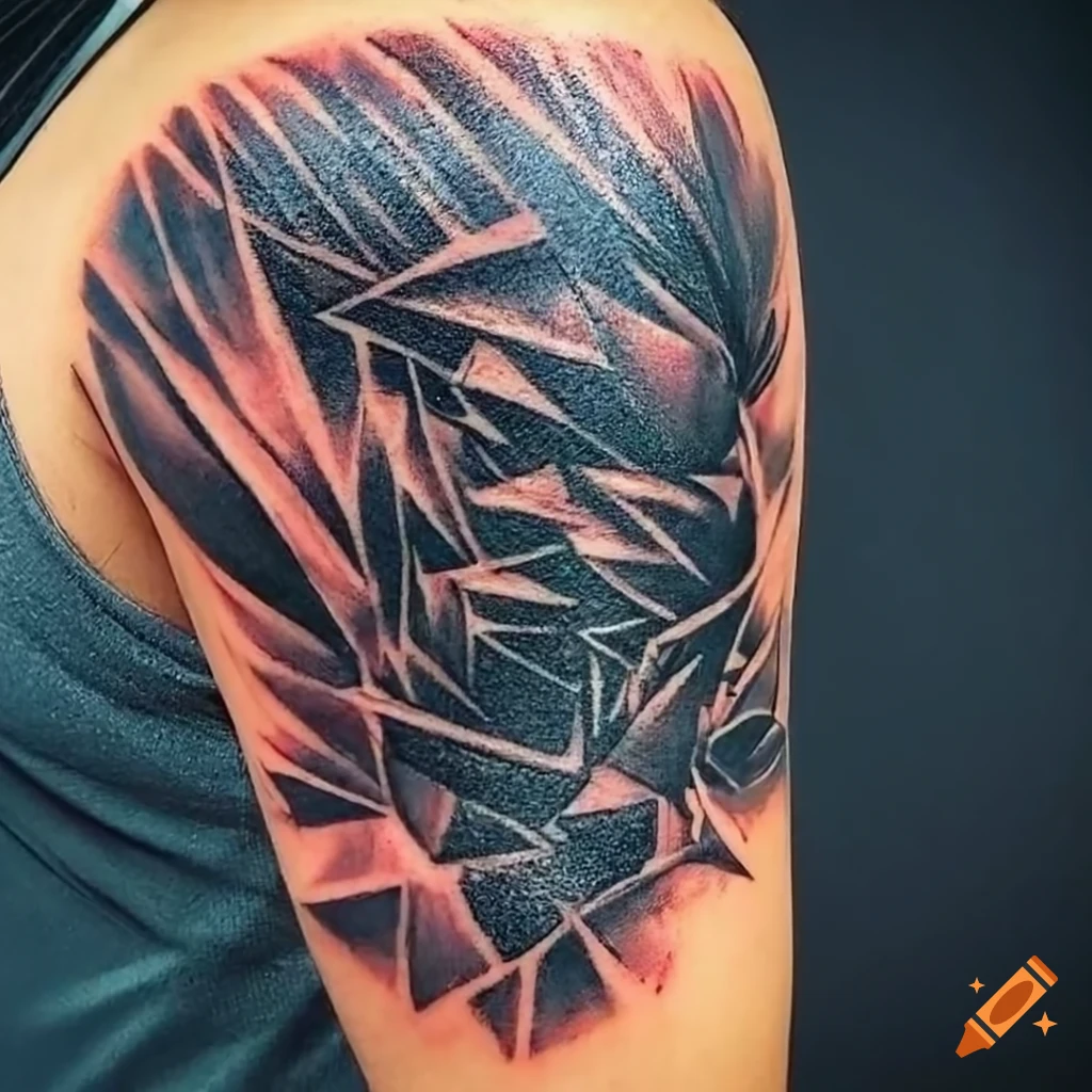 Geometric minimal tattoo on the left shoulder - Tattoogrid.net