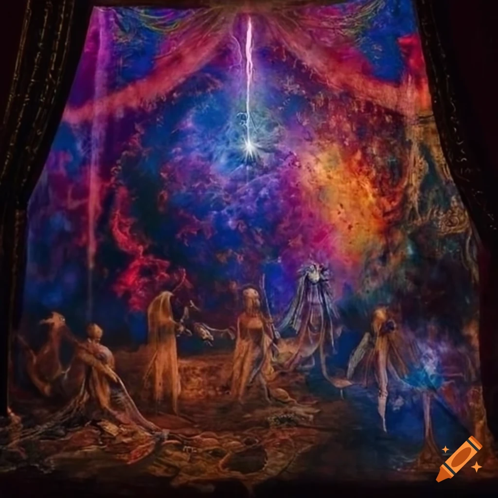 painting of Norse gods and Bifröst