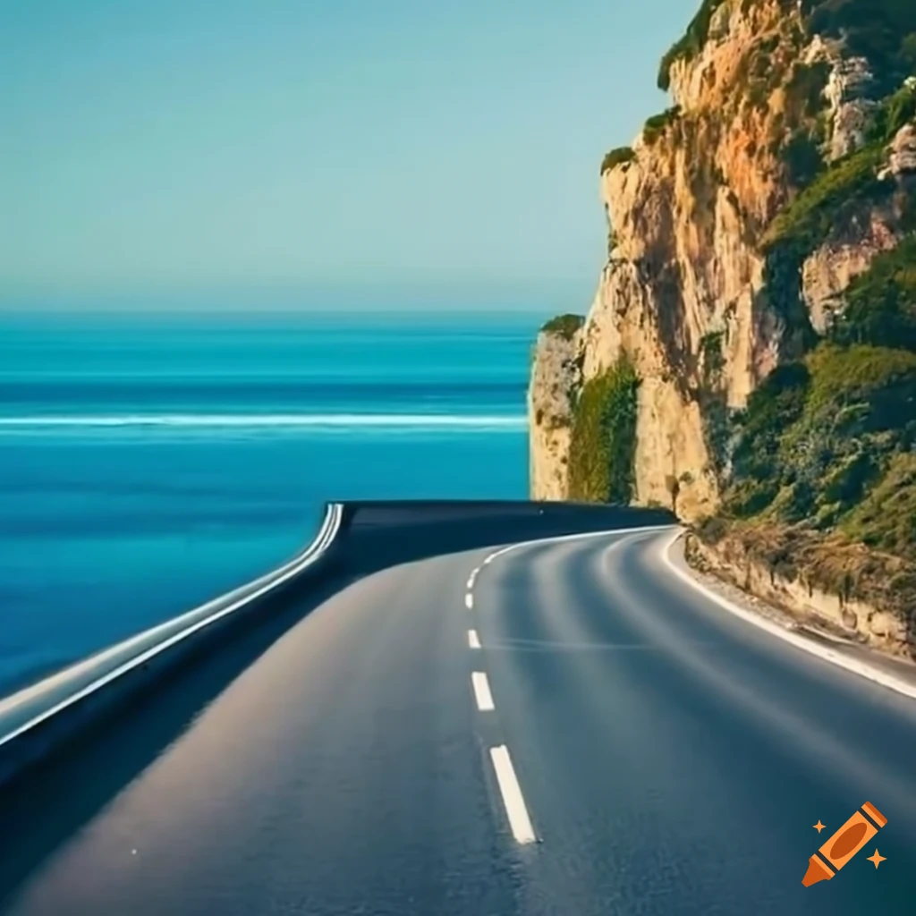 road leading into a tunnel by the sea in French Riviera