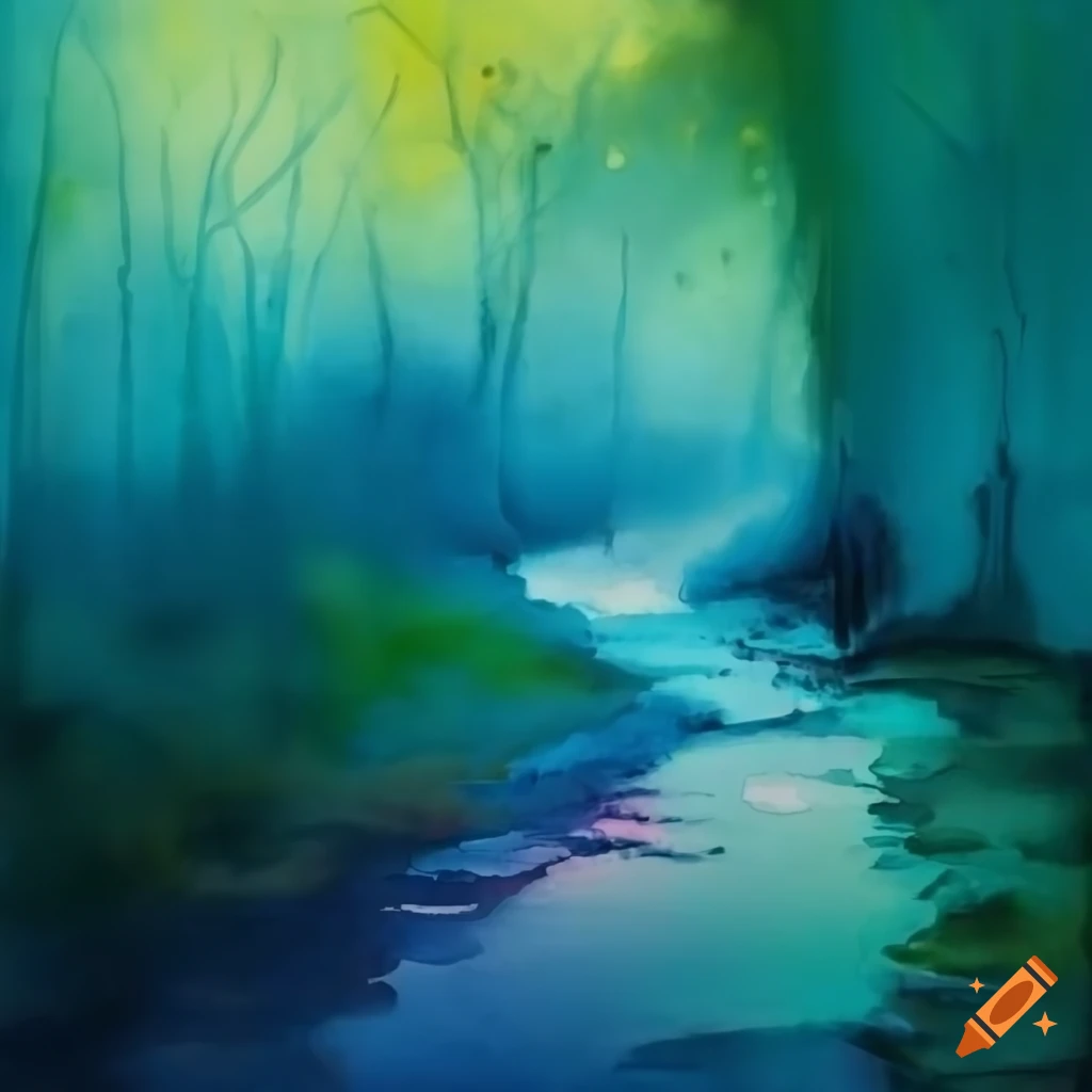 abstract watercolor painting inspired by a haiku