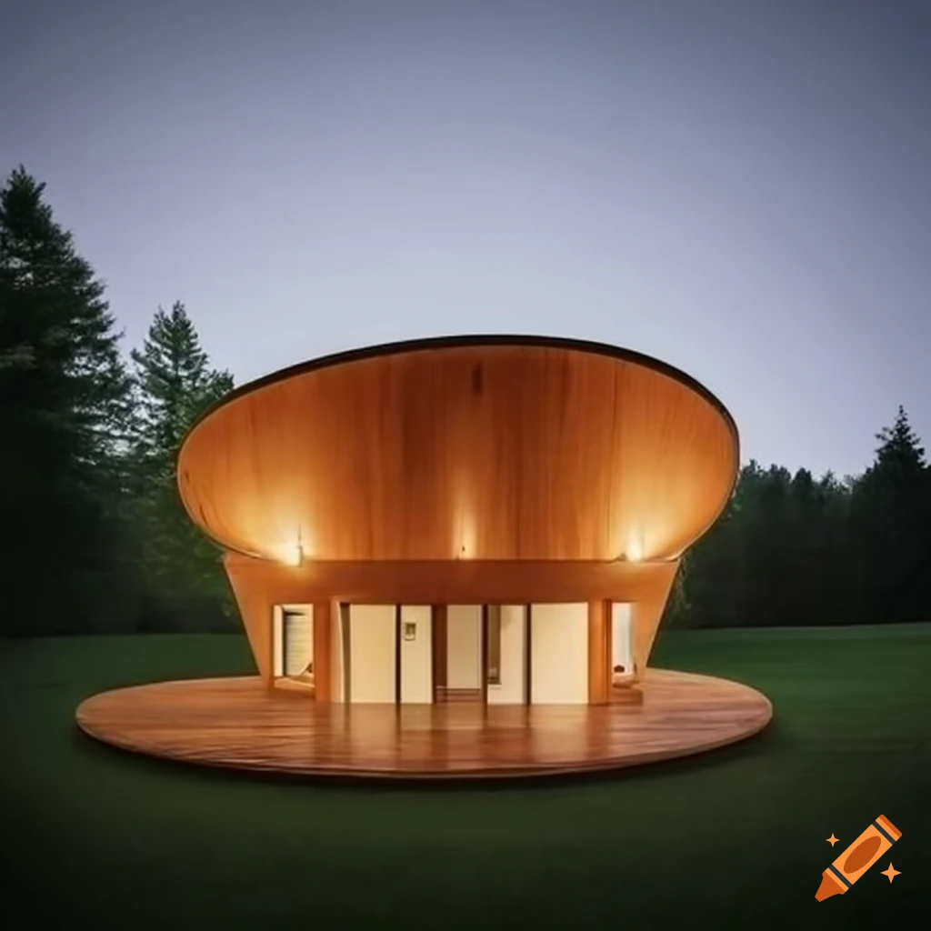 image of an extravagant modern house made of solid wood