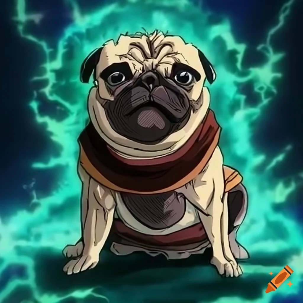 pug with Broly’s power aura