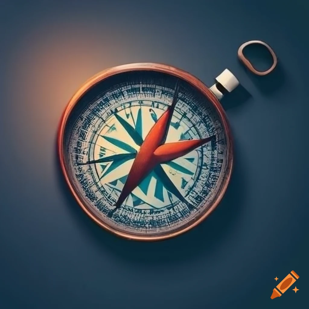 a compass pointing north