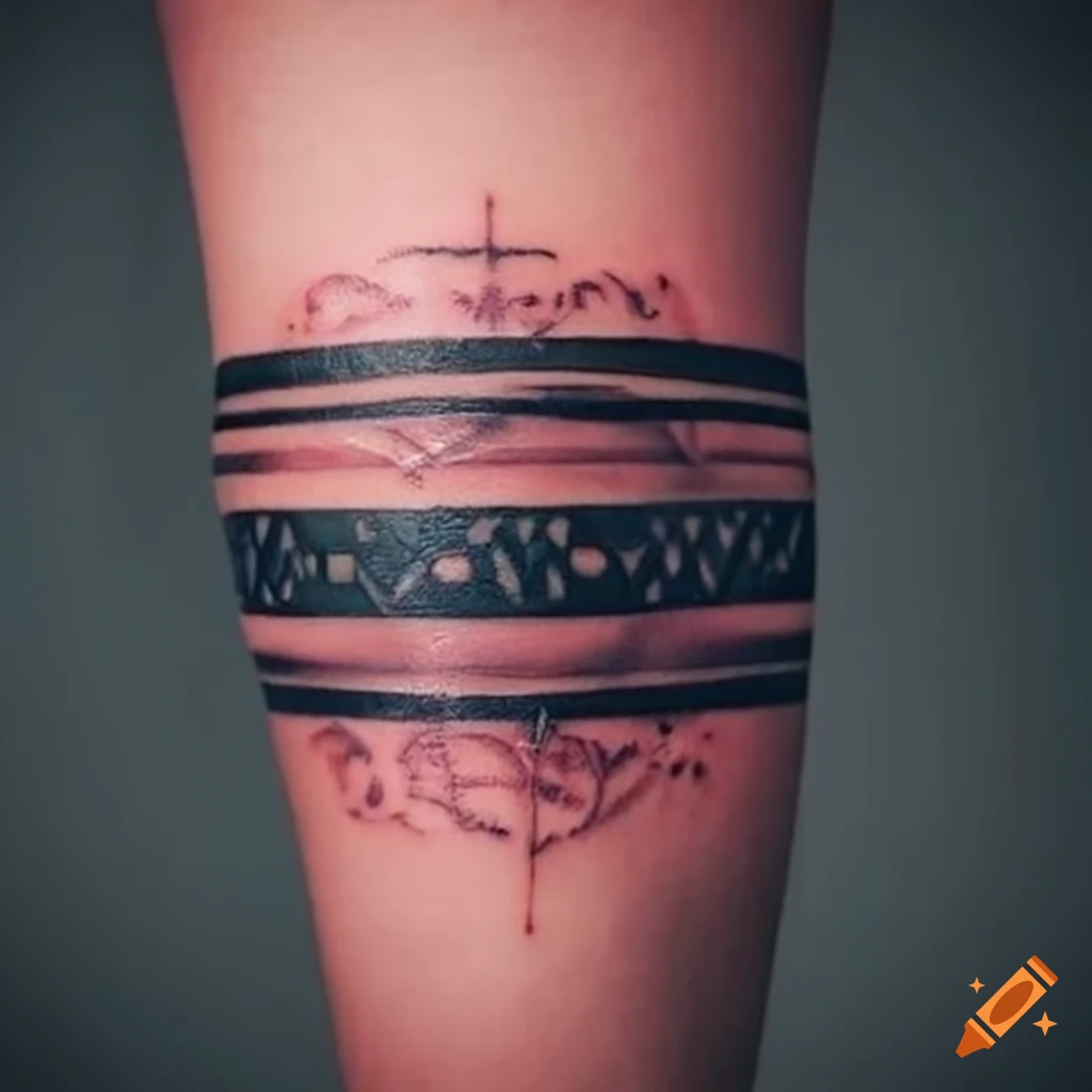 Gray Swirl Armband Temporary Tattoo