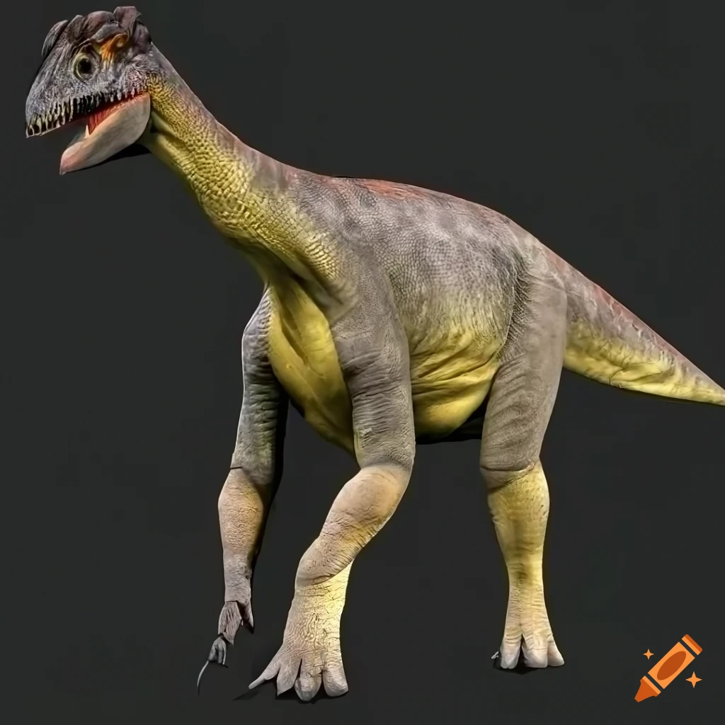 Colorful Hadrosaurus dinosaur with lizard-like pattern