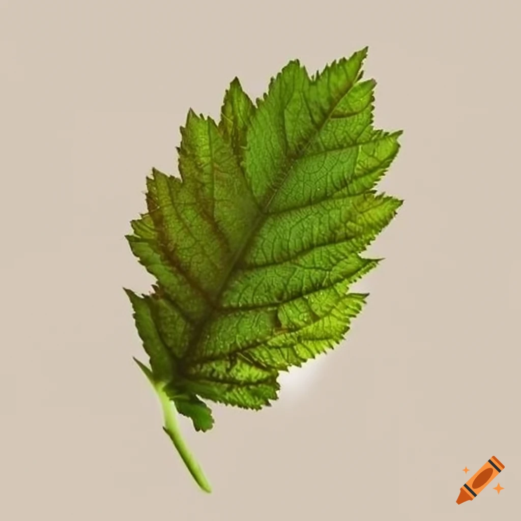 close-up of a raspberry leaf