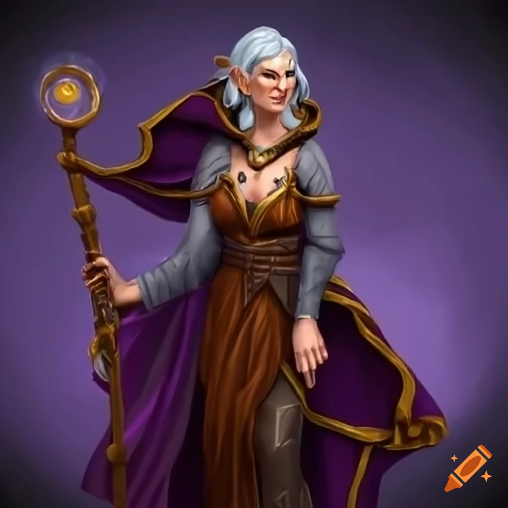 elderly female mage character