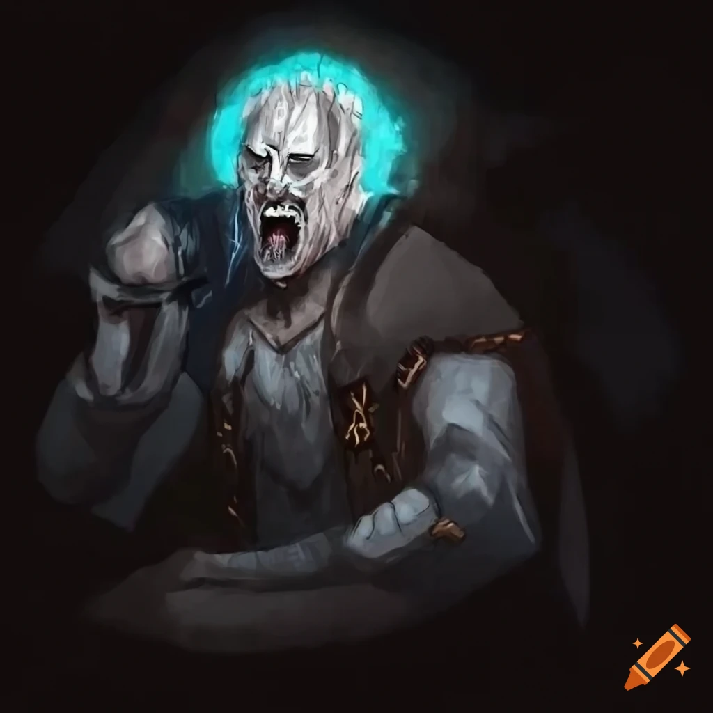 illustration of a settler shouting a battle cry with dark humor