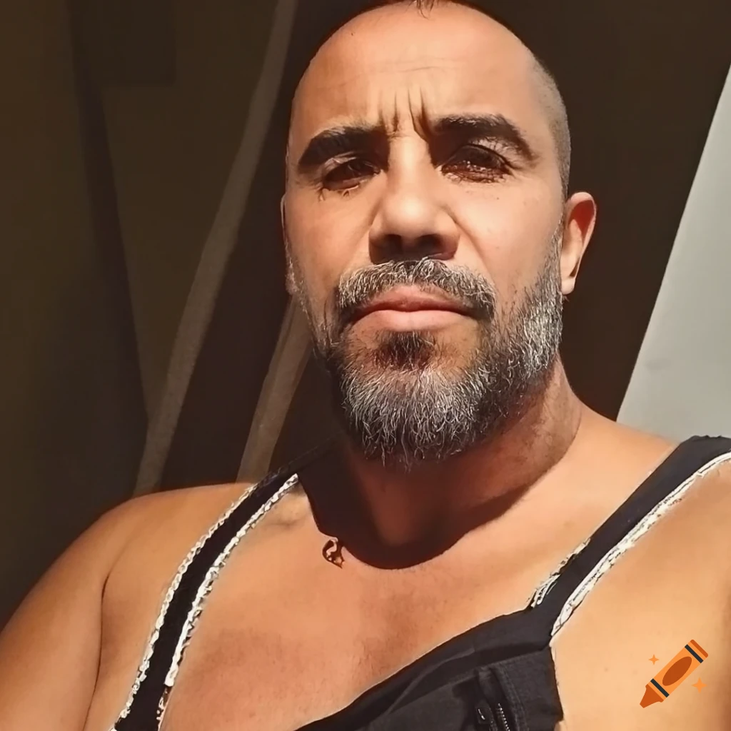 portrait of a rugged biker man