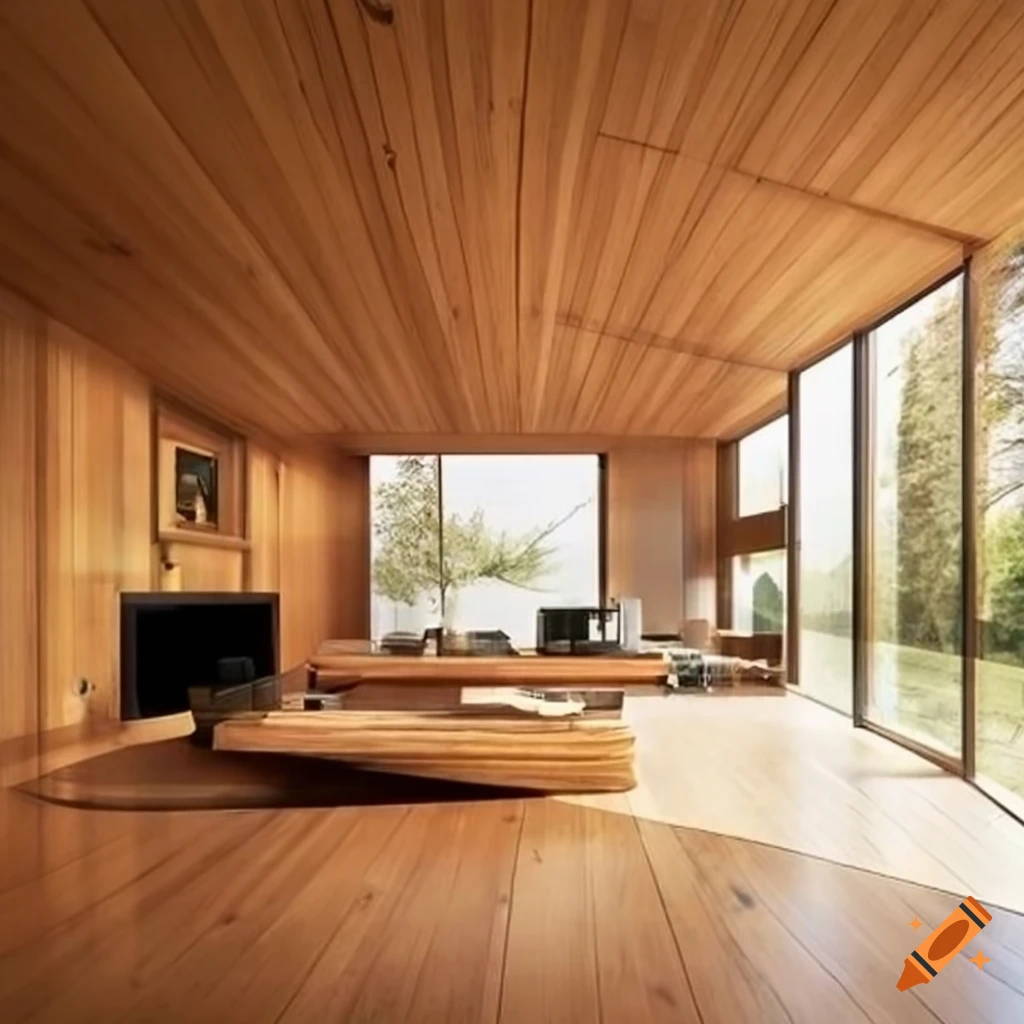modern house with solid wood construction and rounded corners