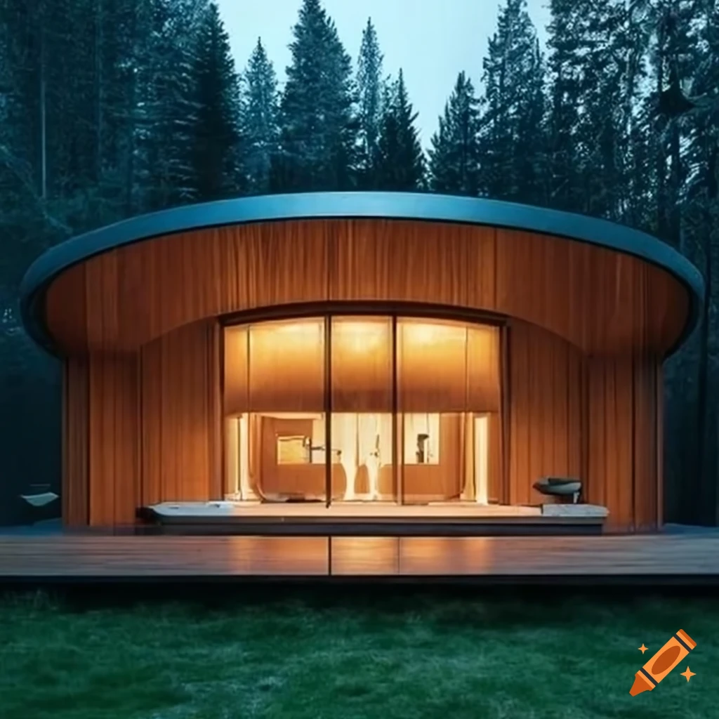 solid wood modern house with rounded corners