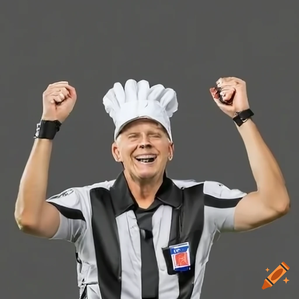 referee celebrating a successful touchdown call