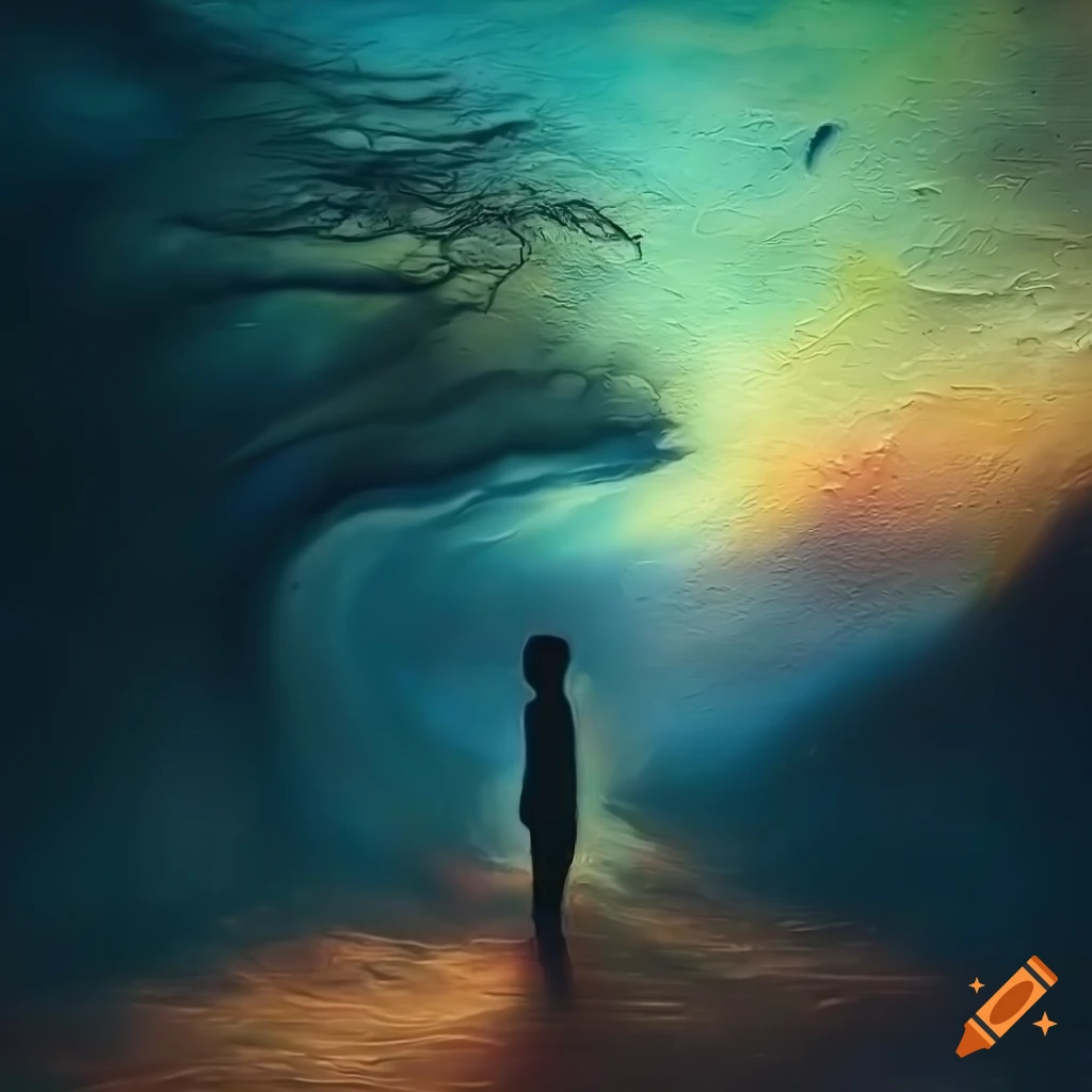 abstract and surreal painting inspired by a haiku
