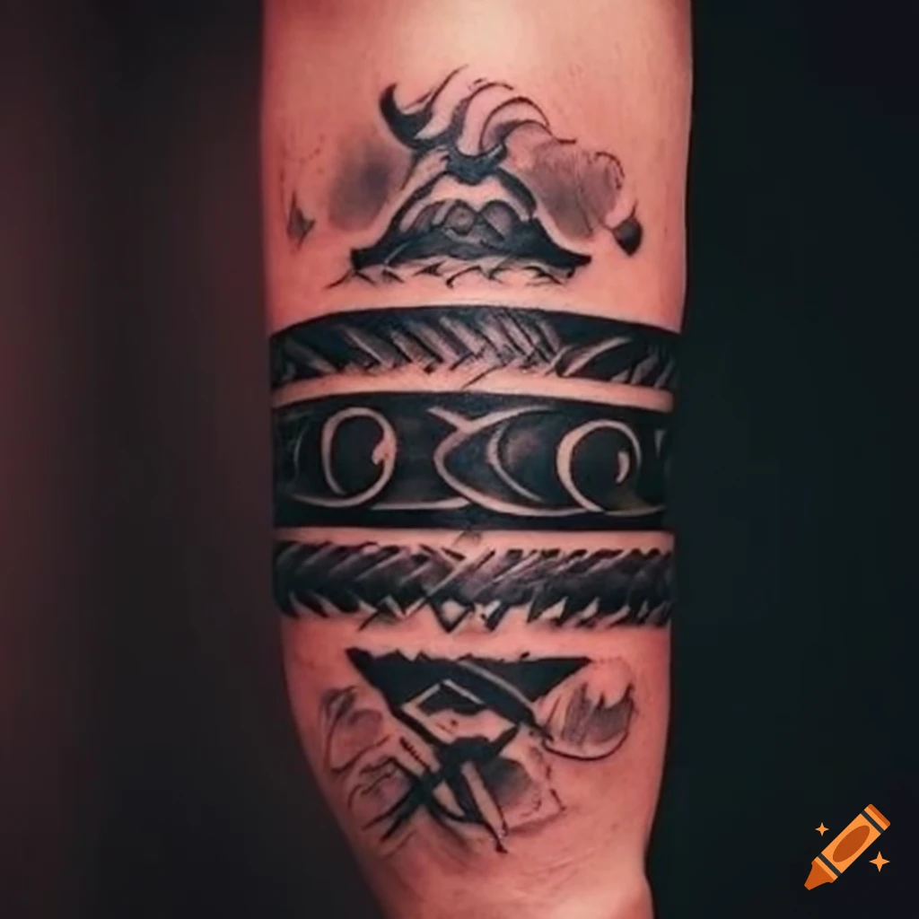 Stylish Double Line Tribal Tattoo Design Graphic by BeeCNF · Creative  Fabrica
