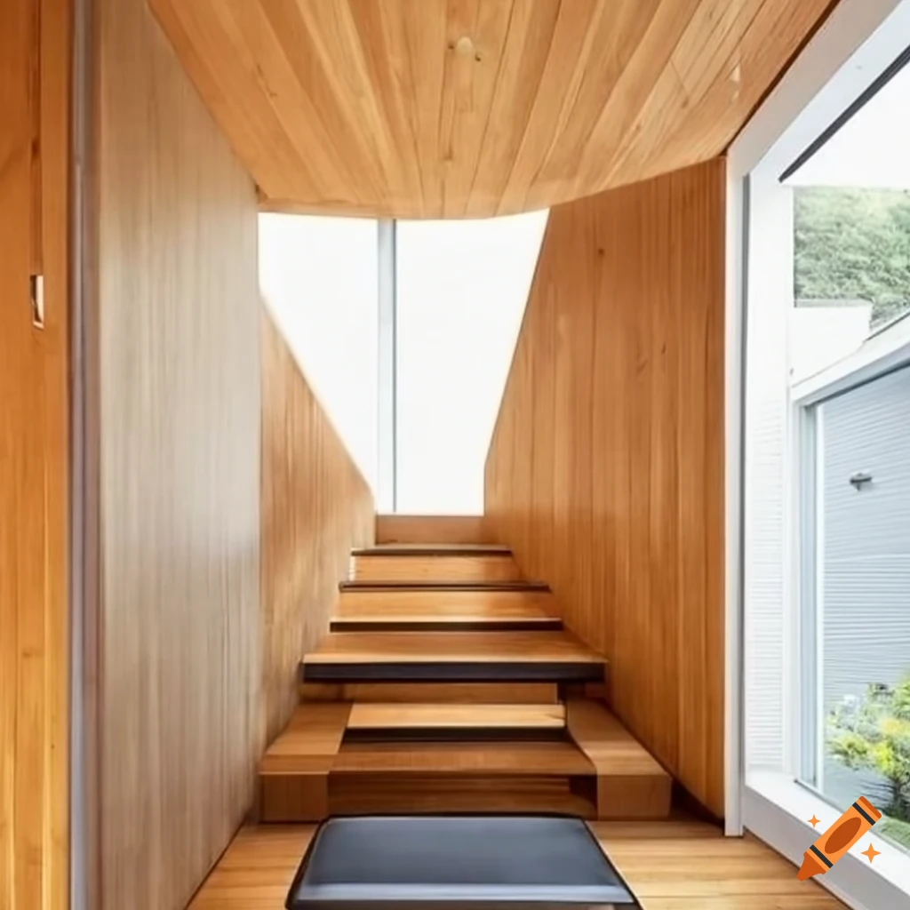 modern house made of solid wood with rounded corners