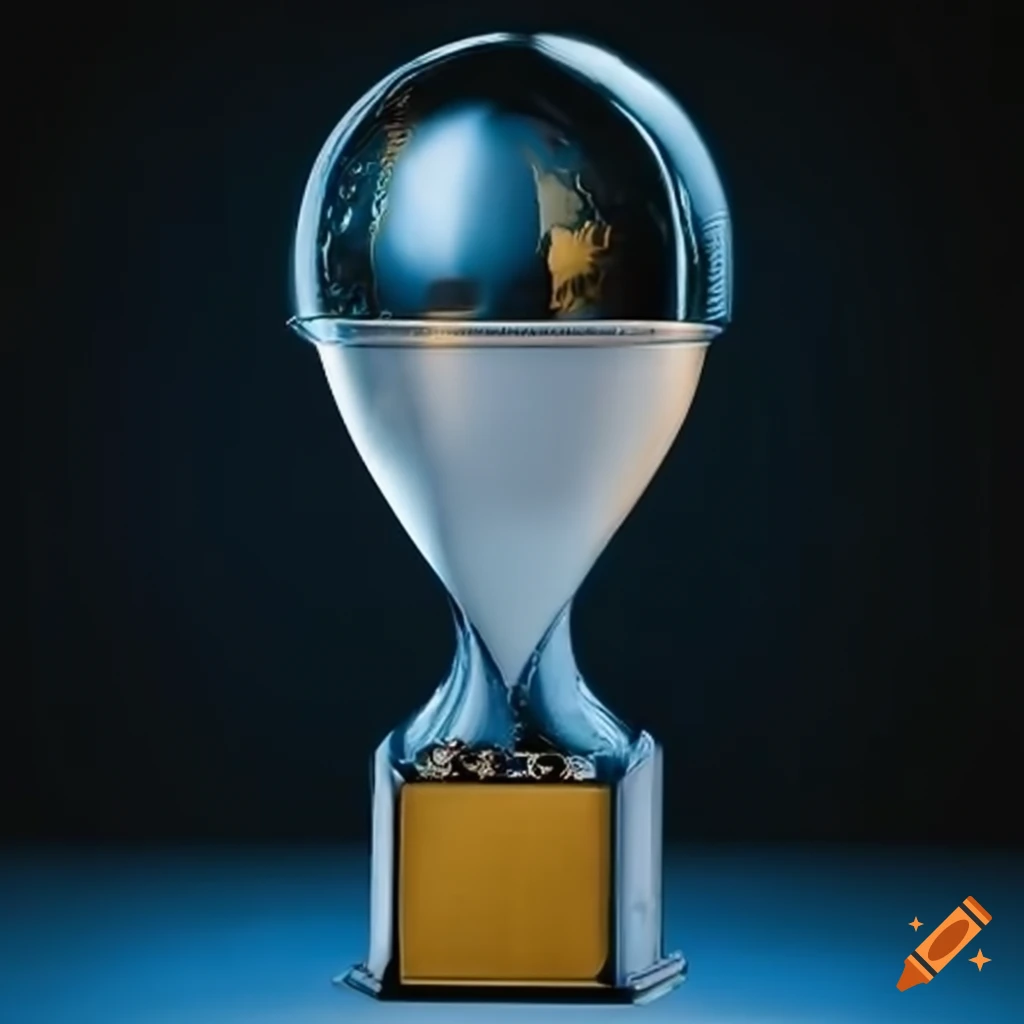 reimagined NBA Trophy with blue accents and water backdrop
