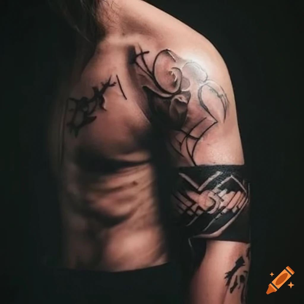 Unique Abstract Shoulder Tattoo Design