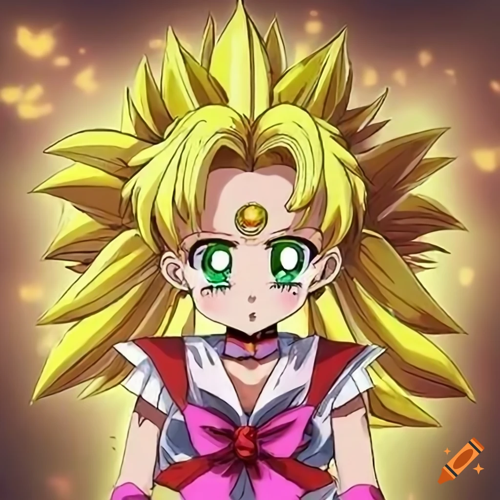 SSJ2 Sailor Chibi Moon with powerful aura