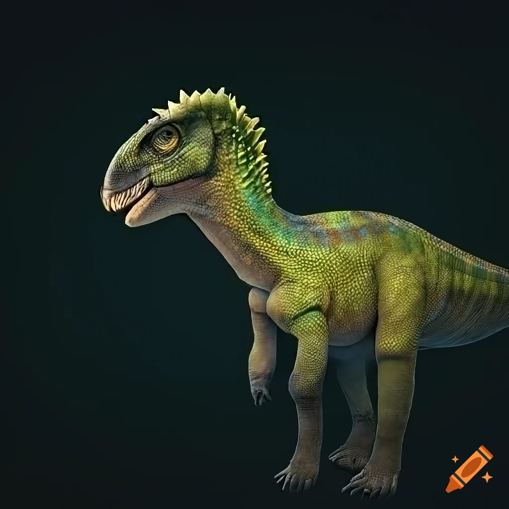 Colorful Hadrosaurus dinosaur with lizard-like pattern