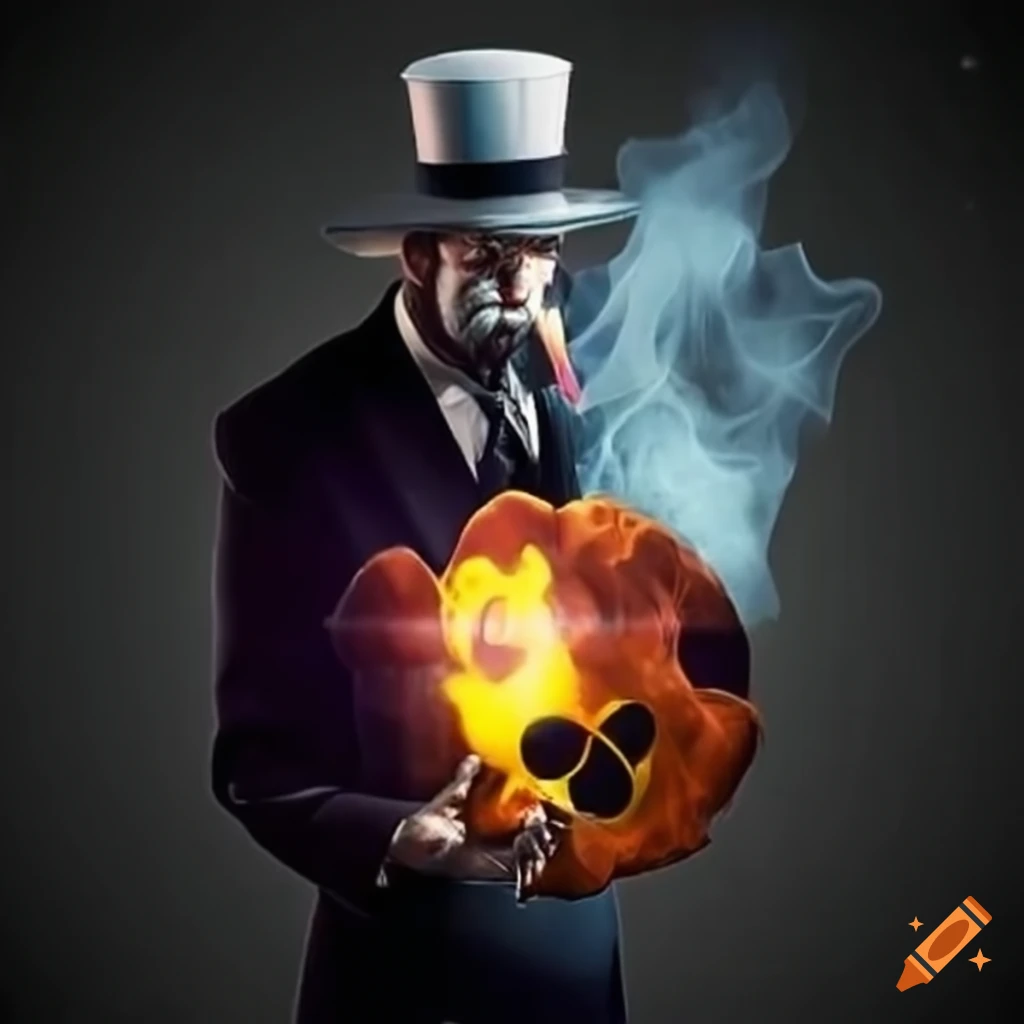 image of a magician performing a dangerous trick