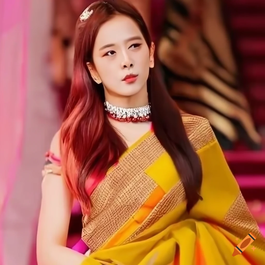Blackpink Jisoo in Indian Onam saree outfit