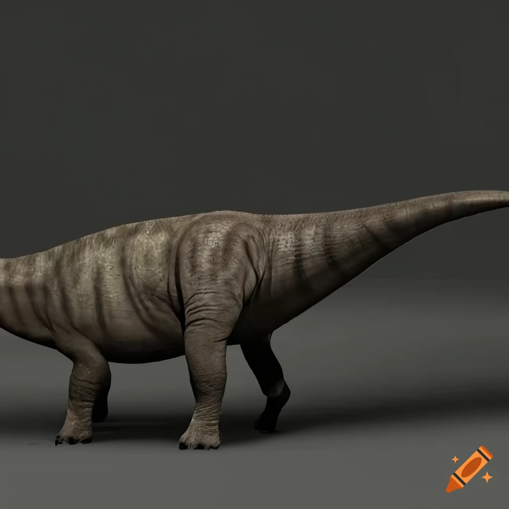 rear view of a detailed Hadrosaurus dinosaur