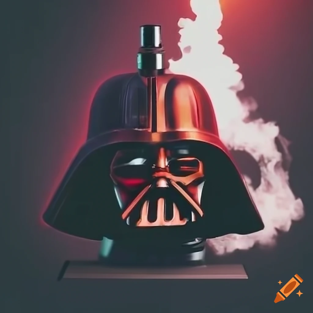 Darth Vader vaping and emitting steam