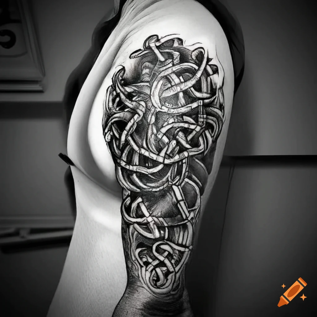 Celtic holly tattoo design on Craiyon