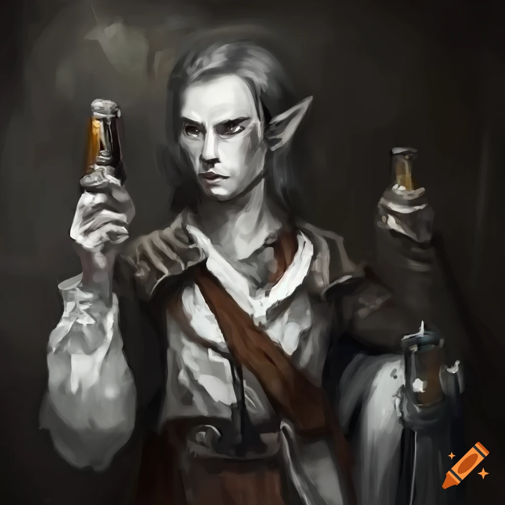 image of a wounded high elf alchemist