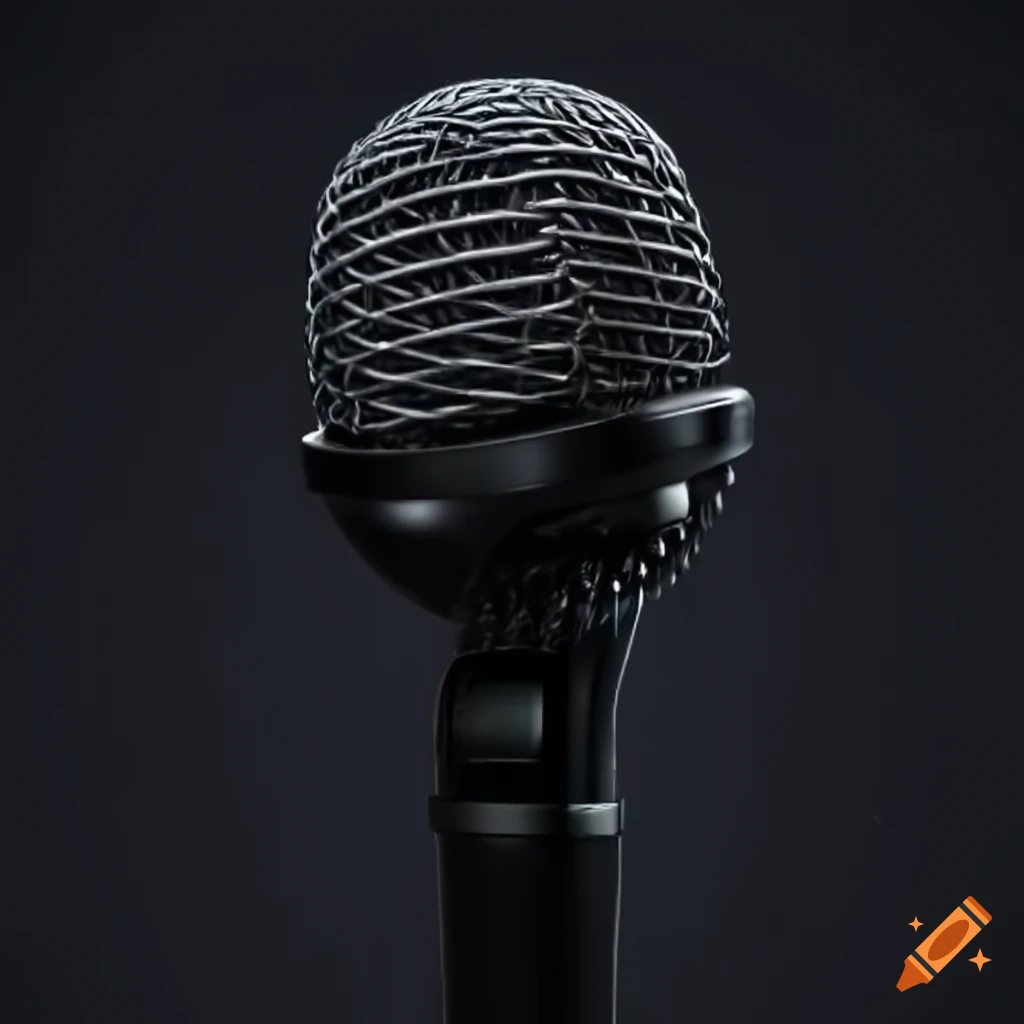 dark stage with a microphone