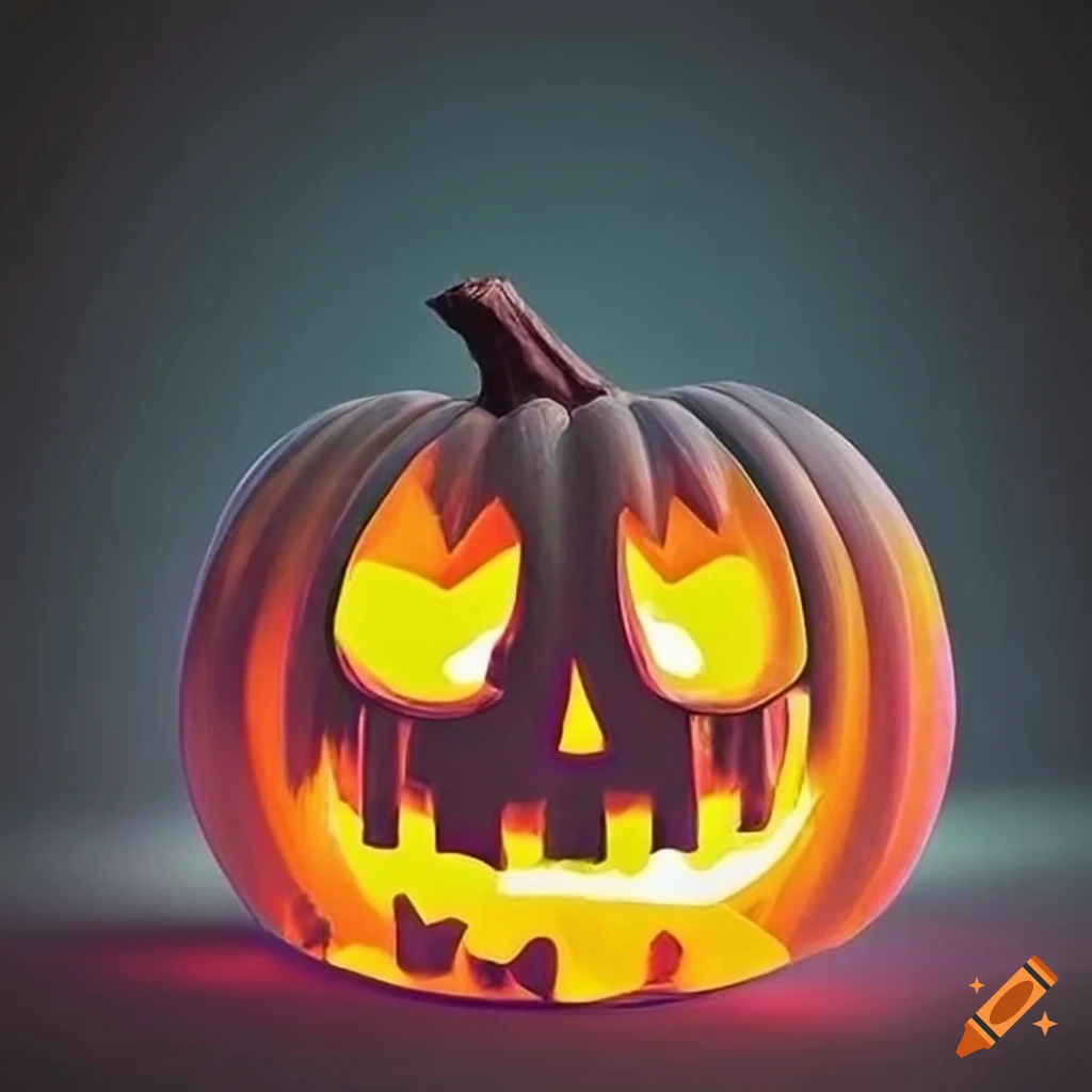 detailed jack-o-lantern carving artwork