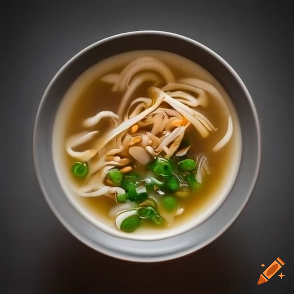 delicious miso soup with cabbage and bean sprouts