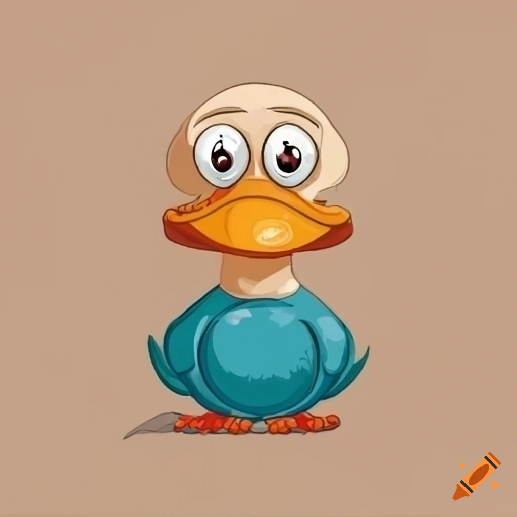 cartoon illustration of a duck