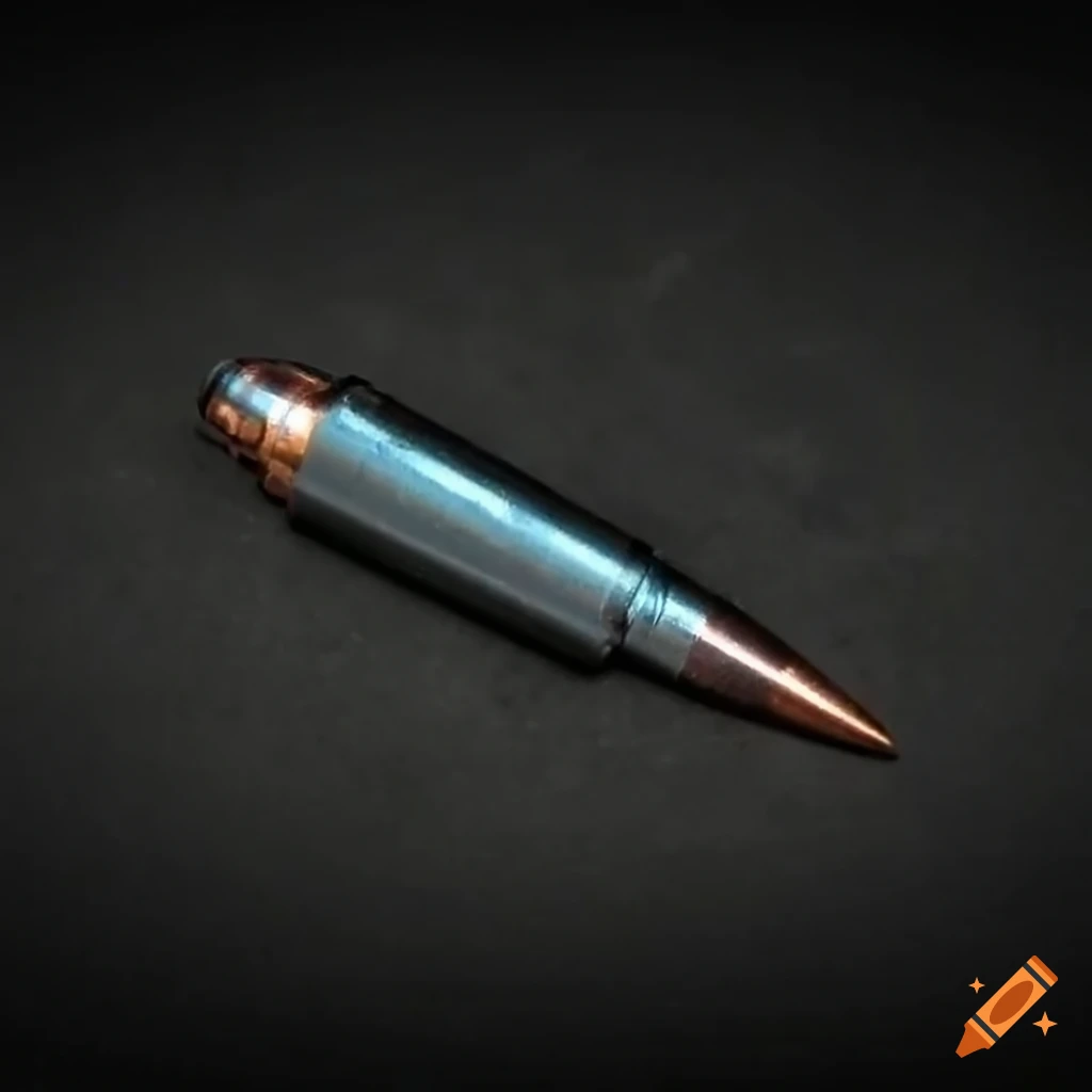 close-up of a 5.56 rifle bullet