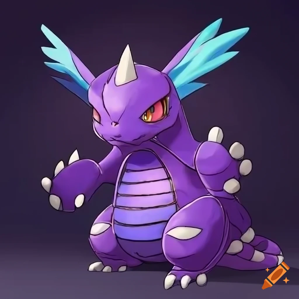 image of a powerful purple reptile pokemon