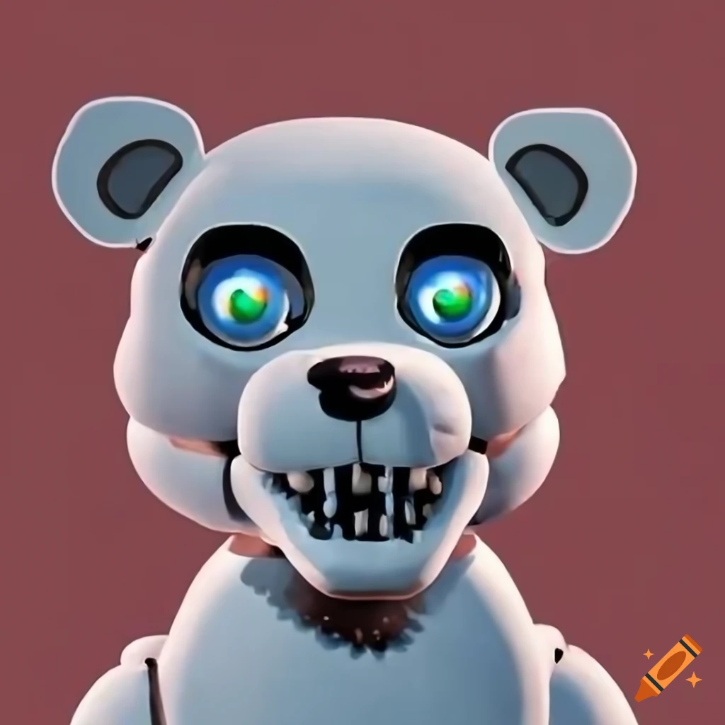 fan art of a polar bear inspired by fnaf