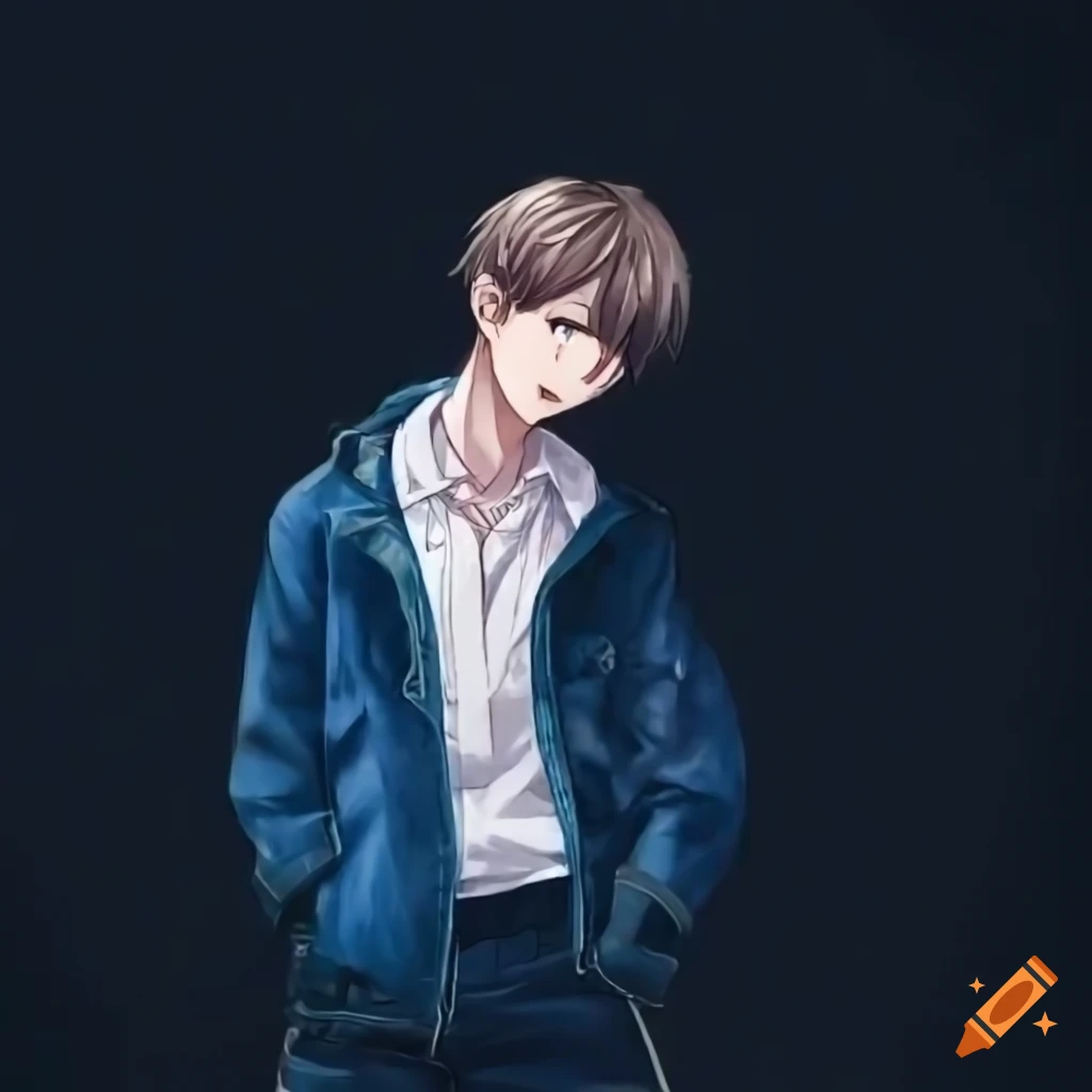 photo of a young male anime idol in blue outfit