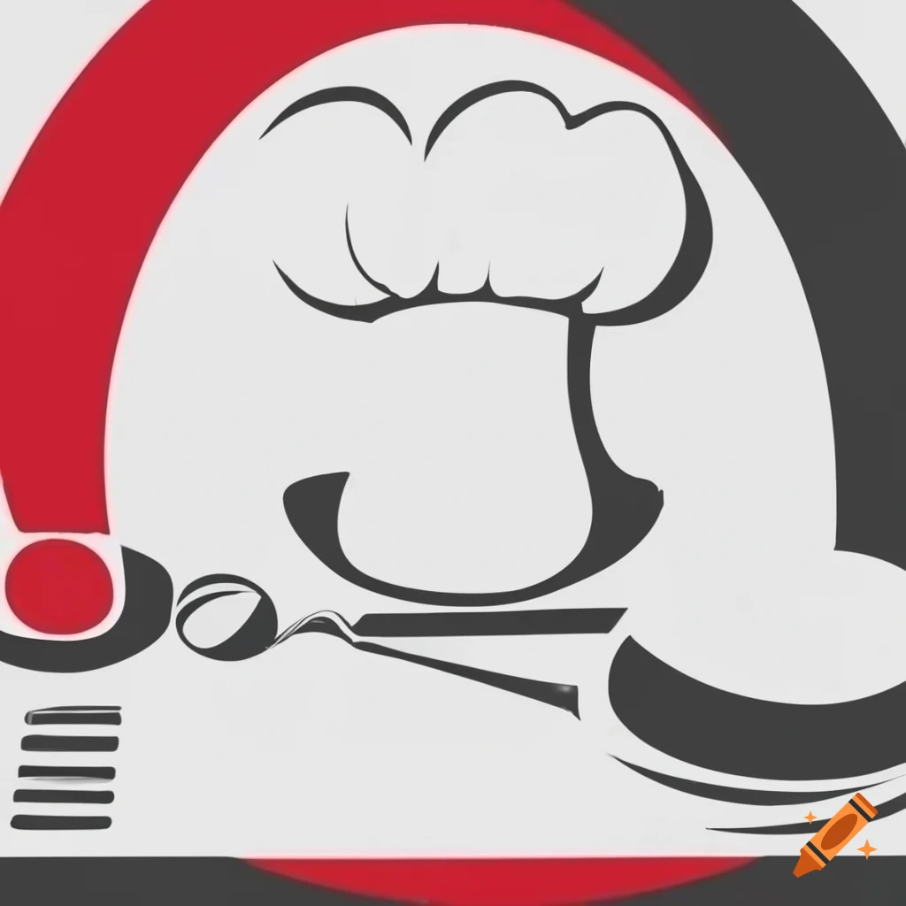 chef logo design with utensils and hat