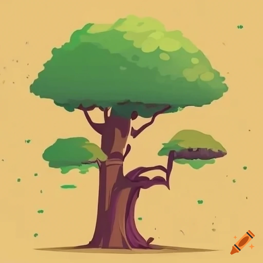 illustration of living in the treetop