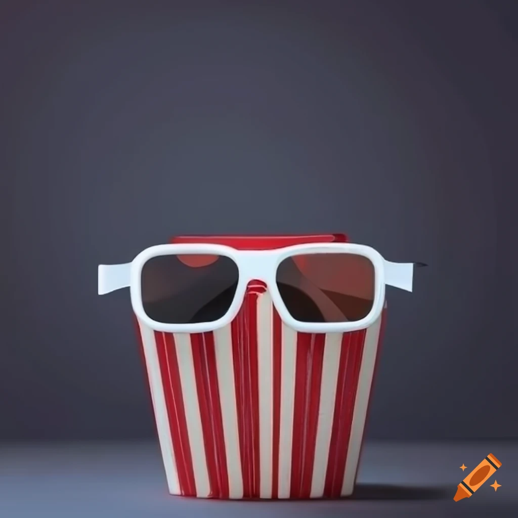 popcorn bucket with 3d glasses