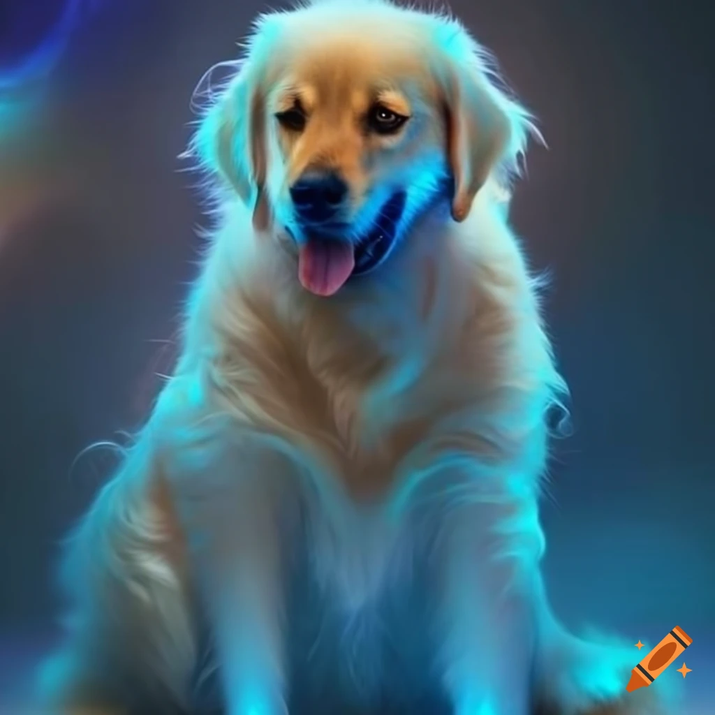 golden retriever with a spectral effect