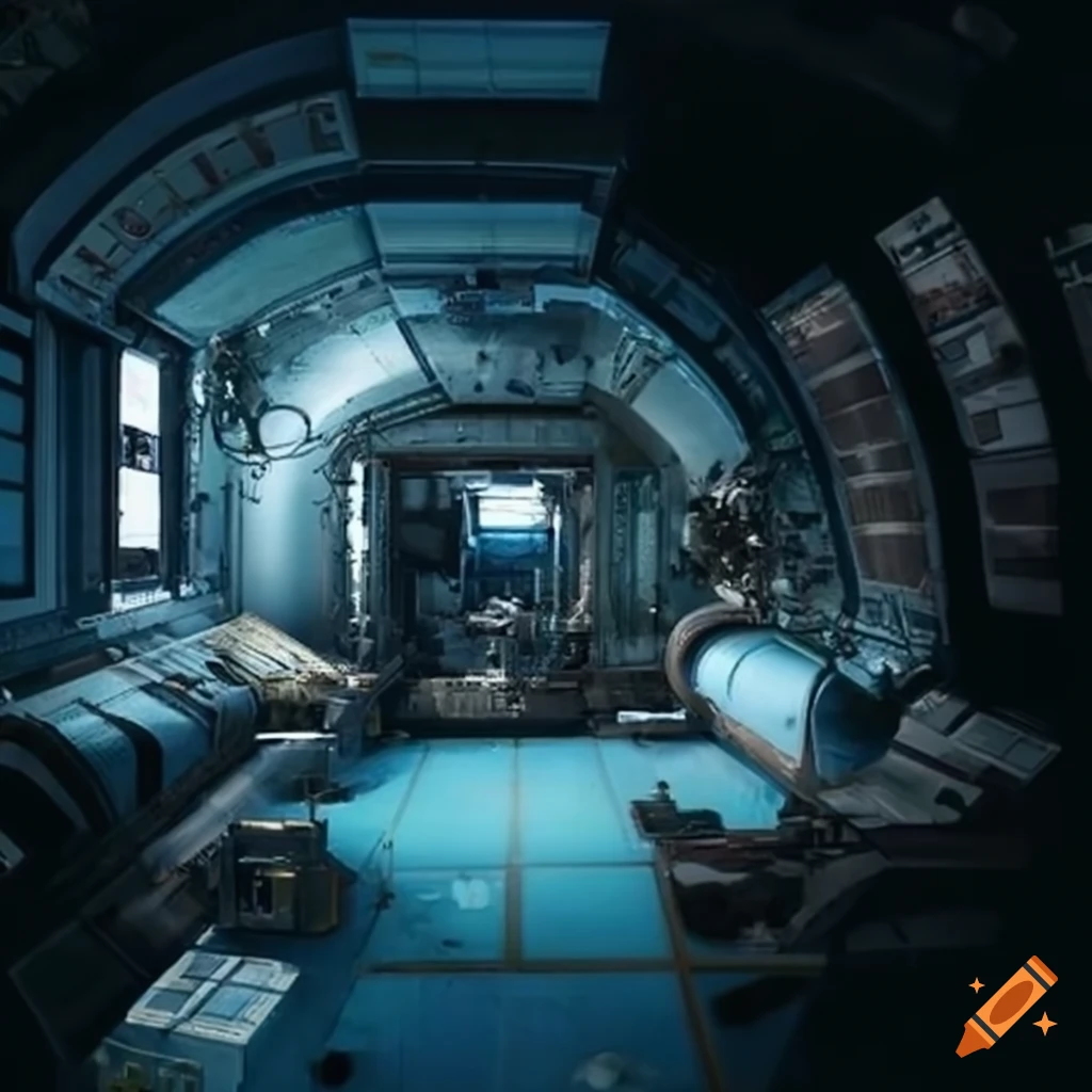 Interior of a space station living quarters on Craiyon, image size:1024x1024
