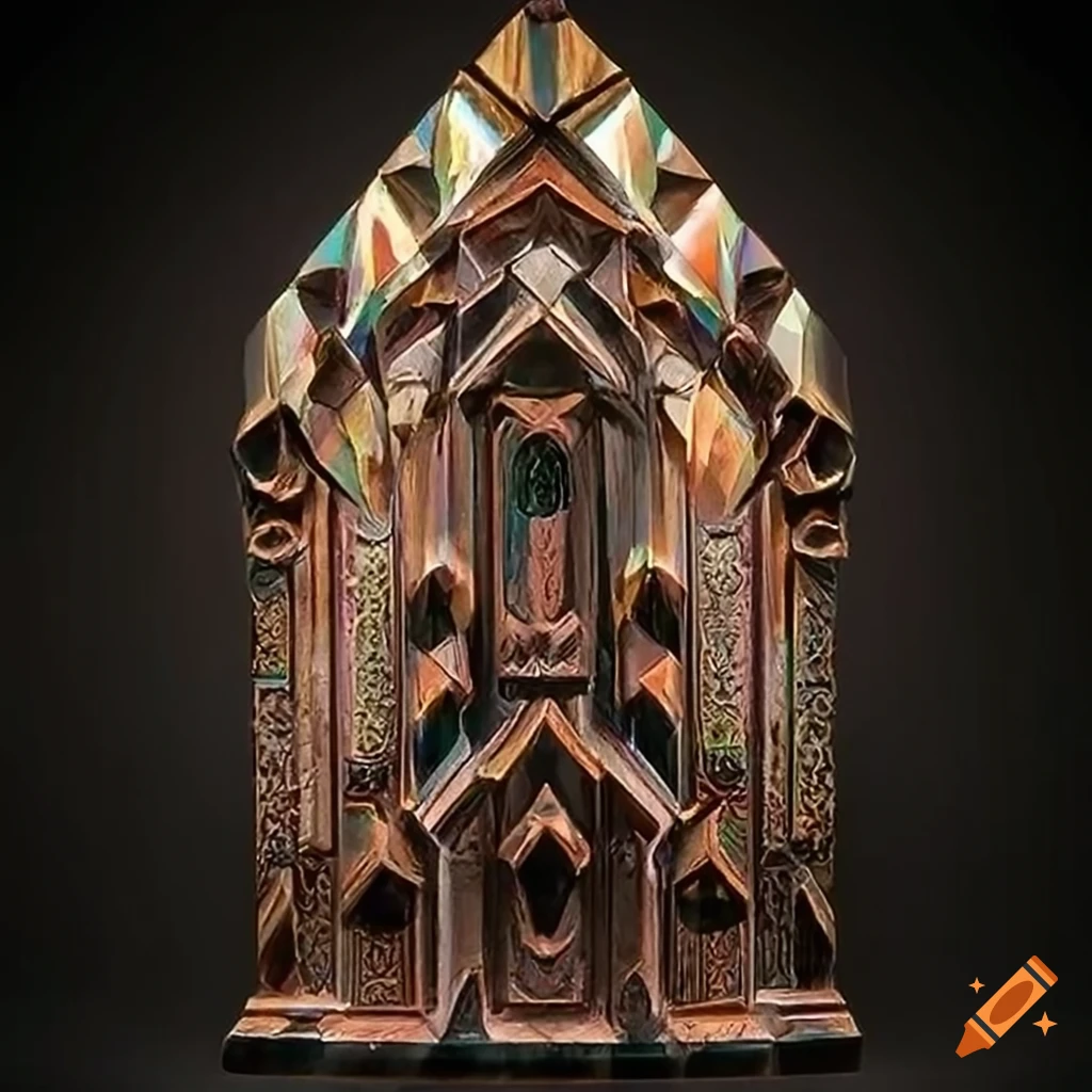 detailed prismatic moth carving