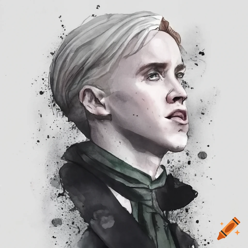 watercolor painting of Draco Malfoy
