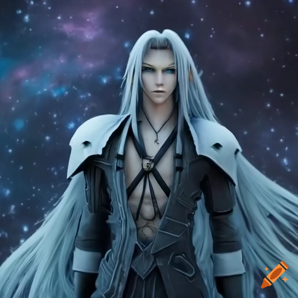image of Sephiroth from Final Fantasy in space